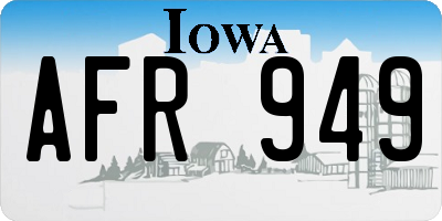 IA license plate AFR949