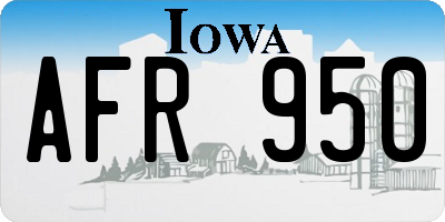 IA license plate AFR950