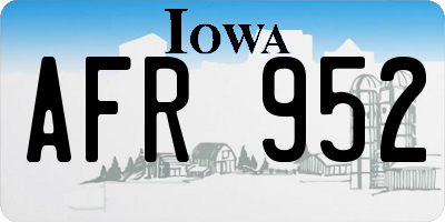 IA license plate AFR952