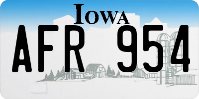IA license plate AFR954