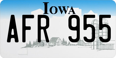 IA license plate AFR955