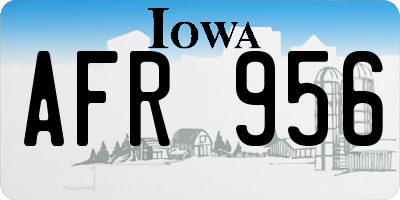 IA license plate AFR956