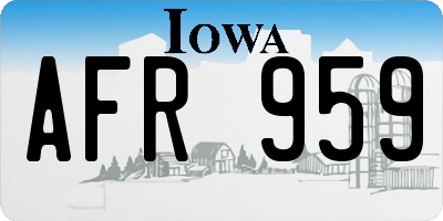 IA license plate AFR959