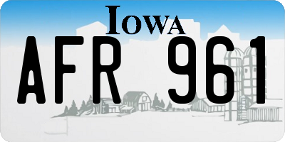IA license plate AFR961