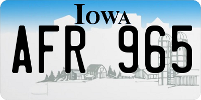 IA license plate AFR965