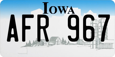 IA license plate AFR967