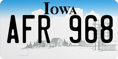 IA license plate AFR968