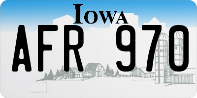 IA license plate AFR970