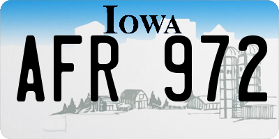 IA license plate AFR972