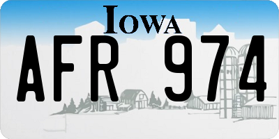 IA license plate AFR974