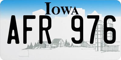 IA license plate AFR976