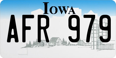 IA license plate AFR979