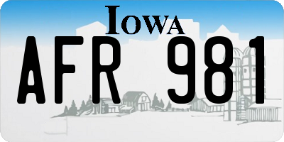 IA license plate AFR981