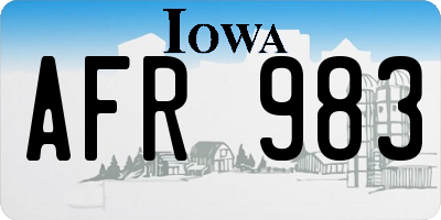 IA license plate AFR983
