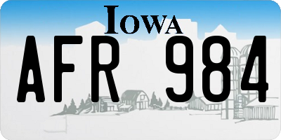IA license plate AFR984