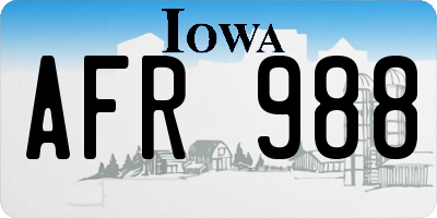 IA license plate AFR988