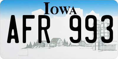 IA license plate AFR993
