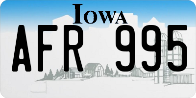 IA license plate AFR995