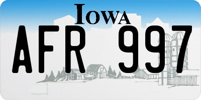 IA license plate AFR997