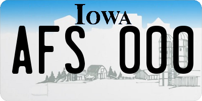 IA license plate AFS000