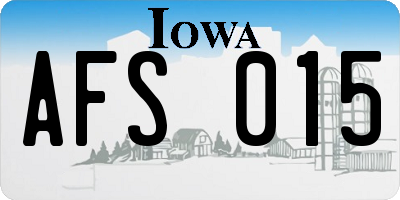 IA license plate AFS015