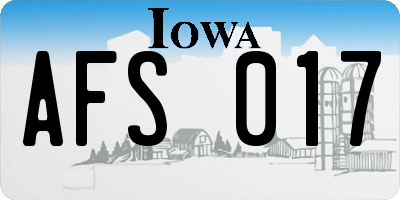 IA license plate AFS017