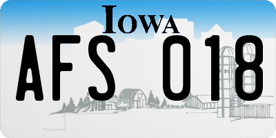IA license plate AFS018