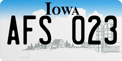 IA license plate AFS023