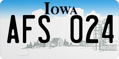 IA license plate AFS024