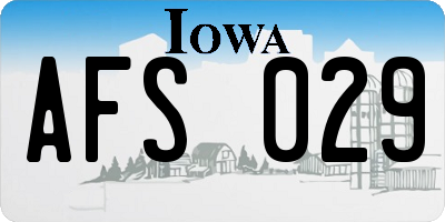 IA license plate AFS029