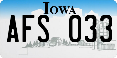 IA license plate AFS033