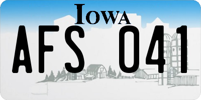 IA license plate AFS041