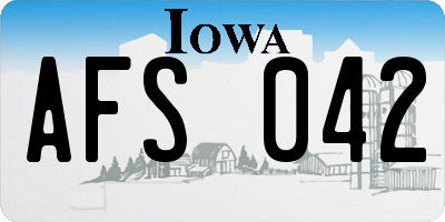 IA license plate AFS042