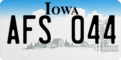 IA license plate AFS044