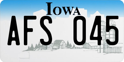 IA license plate AFS045