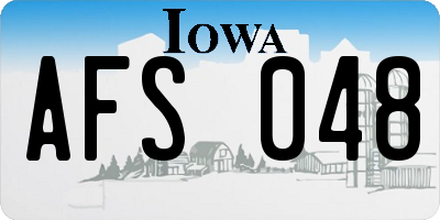 IA license plate AFS048