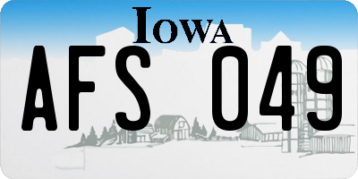 IA license plate AFS049