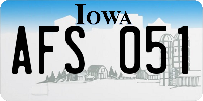 IA license plate AFS051