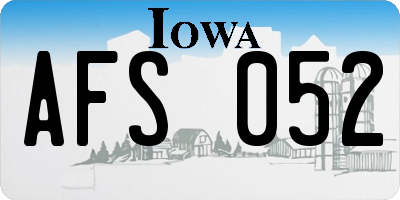 IA license plate AFS052