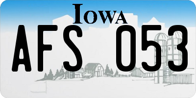 IA license plate AFS053
