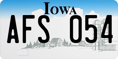 IA license plate AFS054