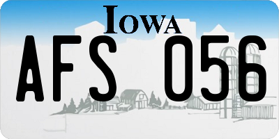 IA license plate AFS056