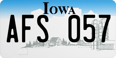 IA license plate AFS057