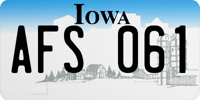 IA license plate AFS061