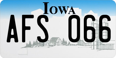 IA license plate AFS066
