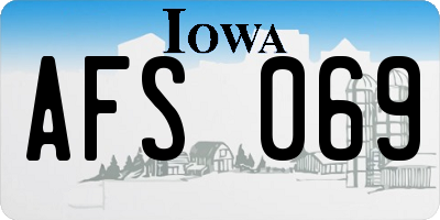 IA license plate AFS069