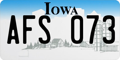IA license plate AFS073