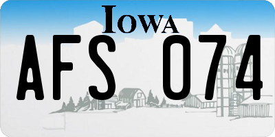 IA license plate AFS074