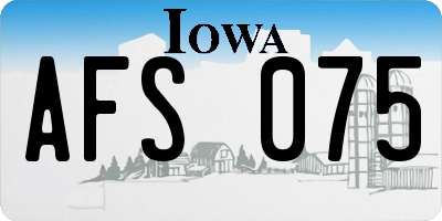 IA license plate AFS075