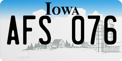 IA license plate AFS076
